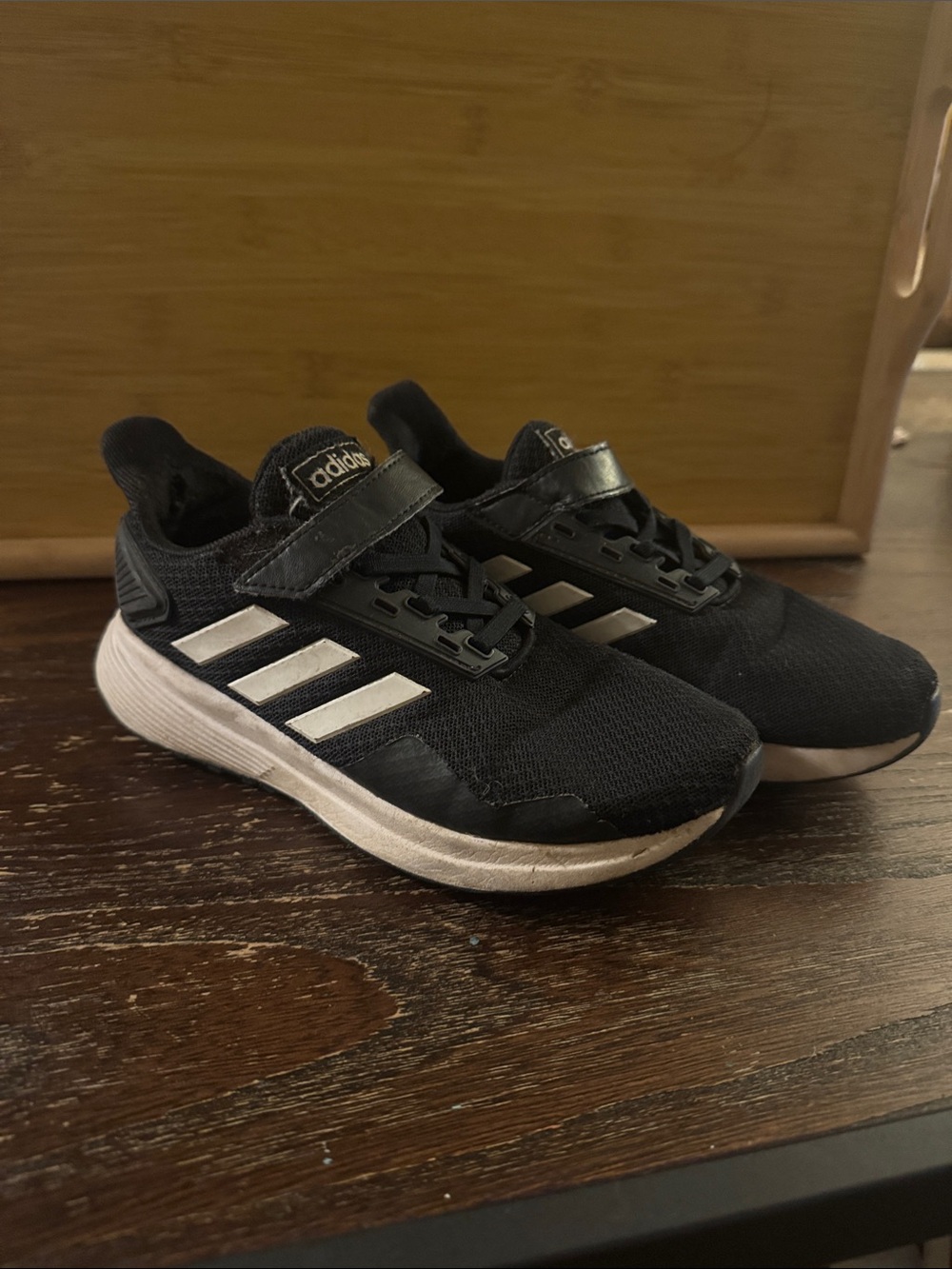 Adidas Duramo SL Kids Shoes in black with white stripes